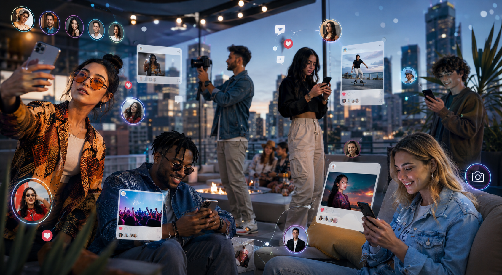 People connecting through a digital community